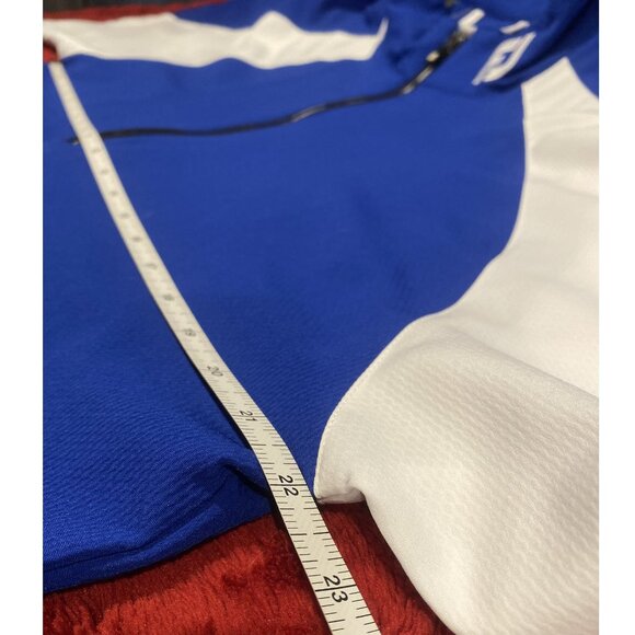 Men's FootJoy Half-Zip Short Sleeve Golf Shirt - Blue and White Medium - Picture 3 of 5